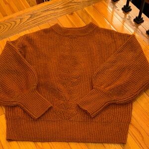Cozy rust Brown Cable Knit Sweater